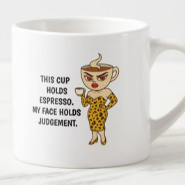 Den här muggen rymmer espresso. Mitt ansikte rymme Espressomugg