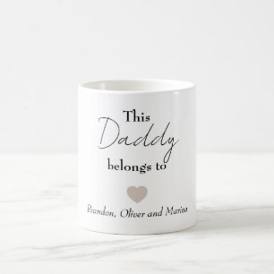 Den här pappa Tillhör till [Kids' Namn] - Personli Kaffemugg