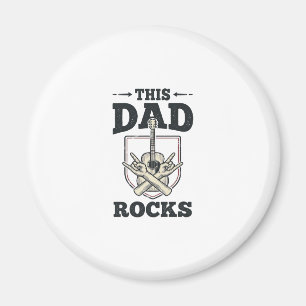 Den här pappan är grym Vintage Gitarr Pappa Tröja Magnet