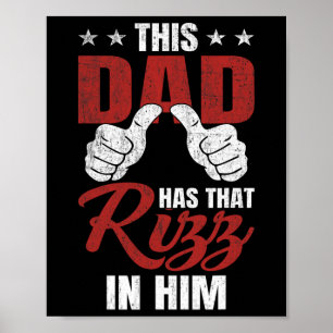 Den här pappan har den där Rizz i sig - rolig fars Poster