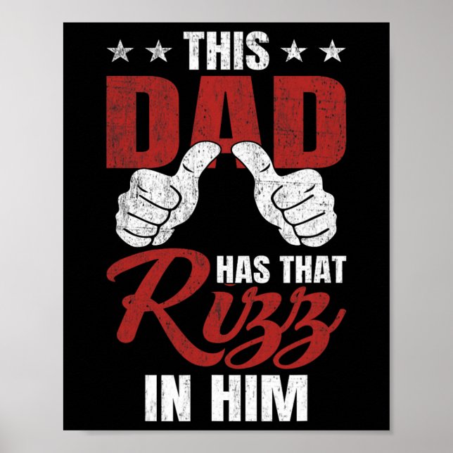 Den här pappan har den där Rizz i sig - rolig fars Poster (Framsidan)
