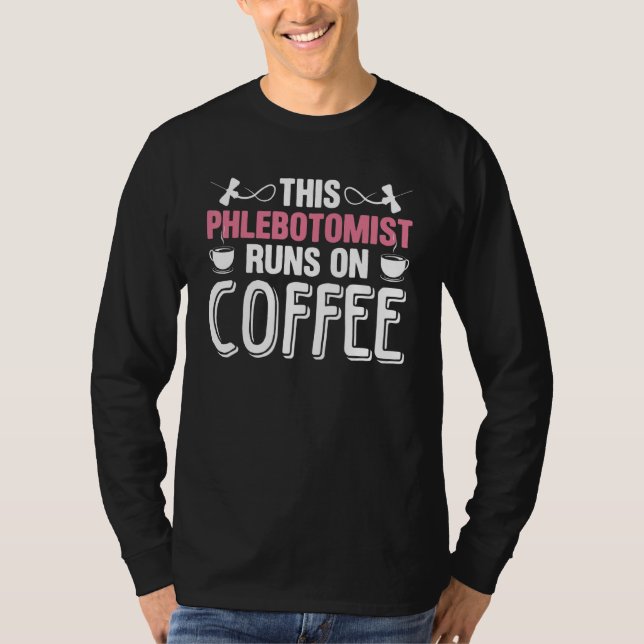 Den här Phlebotomist Springa på Coffee Butterfly N T Shirt (Framsida)