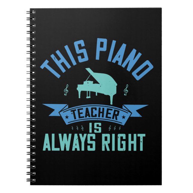 Den här Piano-läraren är alltid Höger Anteckningsbok (Framsidan)