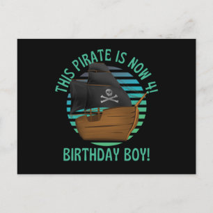 Den här piraten fyller 4 år vykort