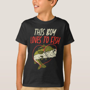 Den här pojken älskar att fiska B Fiskefamilj Matc T Shirt