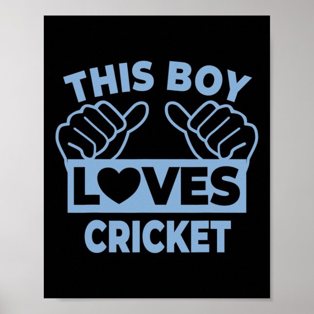 Den här pojken älskar cricket - cricketspelare  poster (Framsidan)