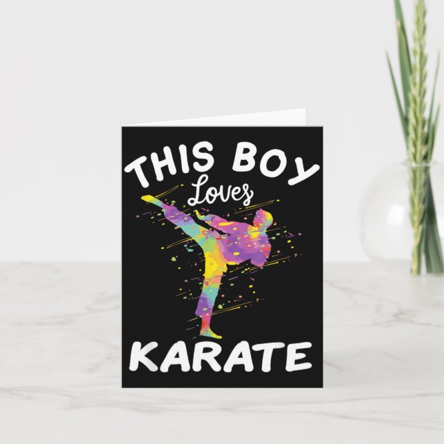 Den här pojken älskar karate kort (Framsida)