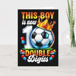 Den här pojken är nu 10 dubbla siffror fotboll 10 kort