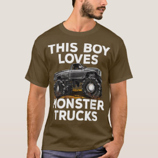 Den här pojken Kärlek Monster Lastbilar Coola Mons T Shirt