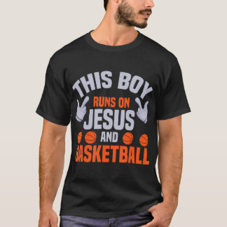 Den här pojken Springa på Jesus och Basketball Chr T Shirt