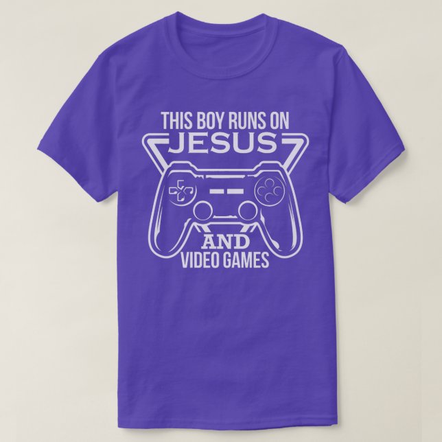 Den här pojken Springa på Jesus- och videospel Chr T Shirt (Design framsida)