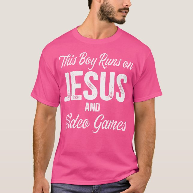 Den här pojken Springa på Jesus- och videospel T Shirt (Framsida)