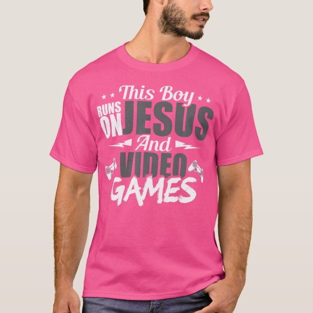 Den här pojken Springa på Jesus- och videospelen Ä T Shirt (Framsida)