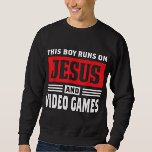Den här pojken Springa på Jesus- och videospelen C Lång Ärmad Tröja