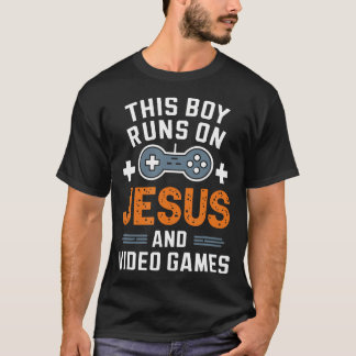 Den här pojken springer på Jesus och videospel äls T Shirt