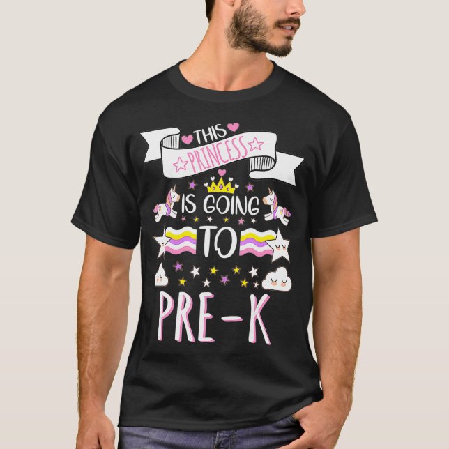 Den här prinsessan ska preka back to school t shirt (Framsida)