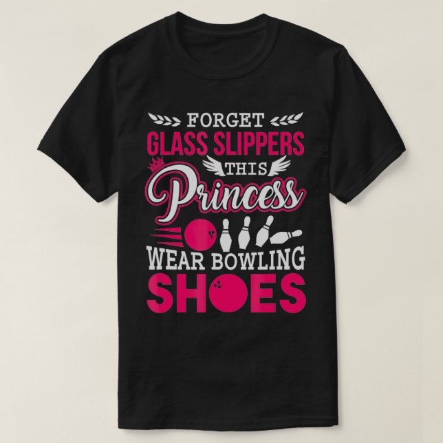 Den här prinsessan Wears Bowling Shoes Gift for bo T Shirt (Design framsida)