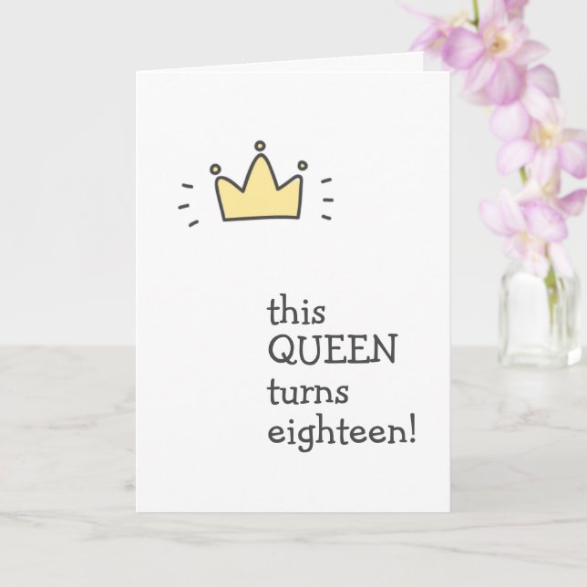 Den här QUEEN blir femton! Cute Birthday Kort (Orkide)