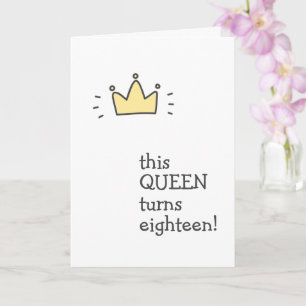 Den här QUEEN blir femton! Cute Birthday Kort