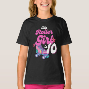 Den här rollflickan är 10 roller Skating Gift Idea T Shirt