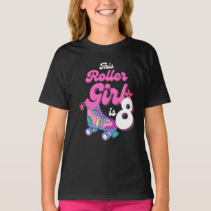 Den här rollflickan är åtta rollerande skidor. t shirt