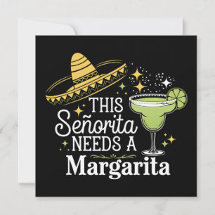 Den här señoritan behöver en Margarita Cinco De Ma Inbjudningar