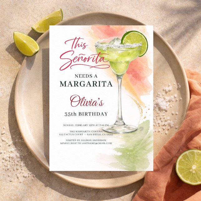 Den här Señoritan behöver en Margarita-fest Inbjudningar (Skapare uppladdad)