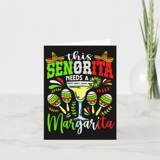 Den här señoritan behöver en Margarita Fiesta Mexi Kort (Framsida)