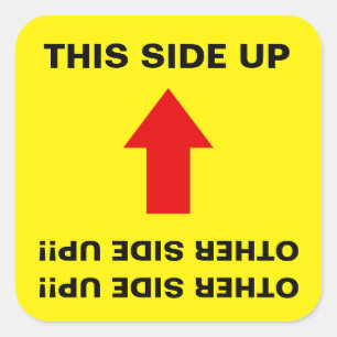 "Den här sidan upp" "Andra sidan upp!"!" Funny Shi Fyrkantigt Klistermärke