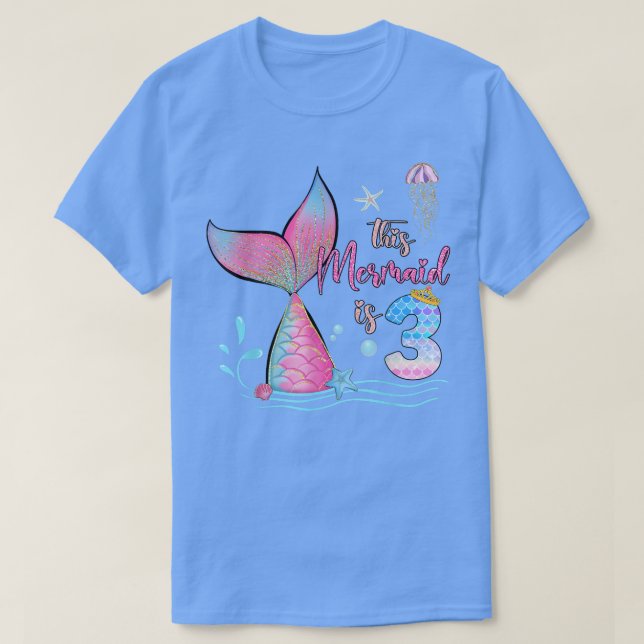 Den här Sjöjungfrun är 3:e födelsedagstidningen Gi T Shirt (Design framsida)