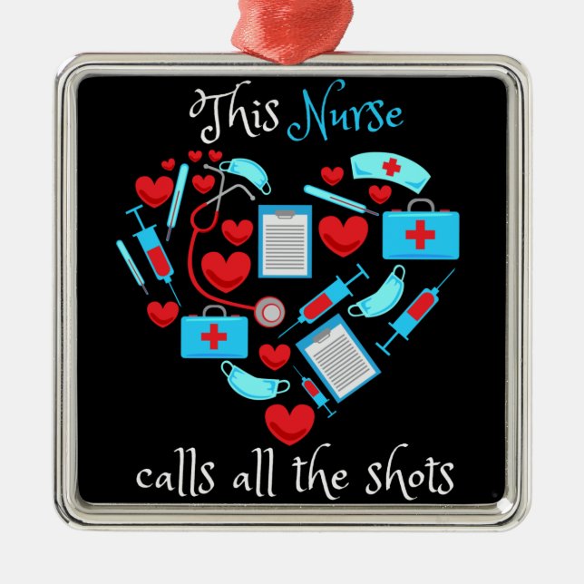 Den här sjuksköterskan anropar alla stölder julgransprydnad metall (Framsidan)