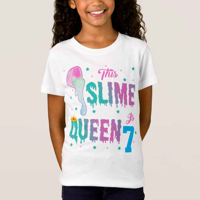 Den här Slime drottningen är Anpassningsbar Birthd T Shirt (Framsida)