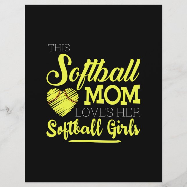 Den här softball mamma kärlek, hennes Softball Gir Brevhuvud (Framsida)