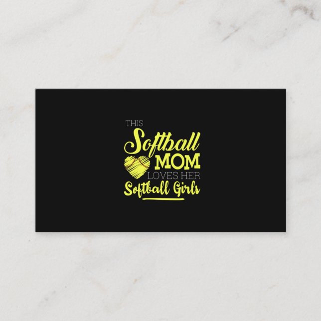 Den här softball mamma kärlek, hennes Softball Gir Visitkort (Framsida)