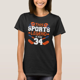 Den här sportlegenden är nu 34 hockey-spel 34:e få t shirt