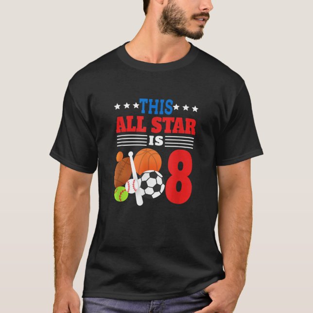 Den här stjärnan är åtta ynkliga 8:e födelsedagssp t shirt (Framsida)