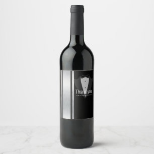Den här svarta och vita nobleman-kandidaten vin la vinflaska etikett
