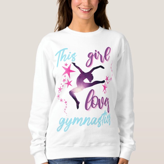 Den här tjejen älskar gymnastikstjärnors hopp t shirt (Framsida)