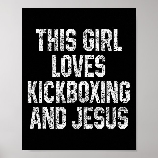 Den här tjejen älskar kickboxning och Jesus Rolig  Poster (Framsidan)