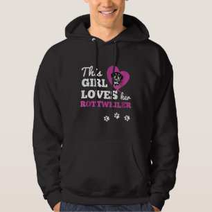 Den här tjejen älskar sin Rottweiler hundälskare j Hoodie