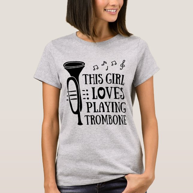 Den här tjejen Älskare spelar trombone - Gift Shir T Shirt (Framsida)