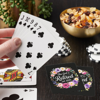 Den här tjejen är pensionerad 2026 Blommig pension Casinokort