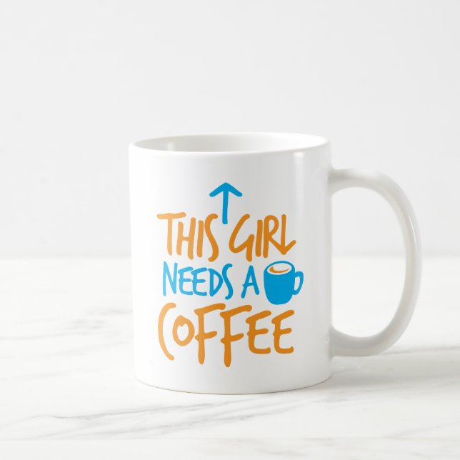 Den här tjejen behöver en kaffedesign! kaffemugg (Höger)