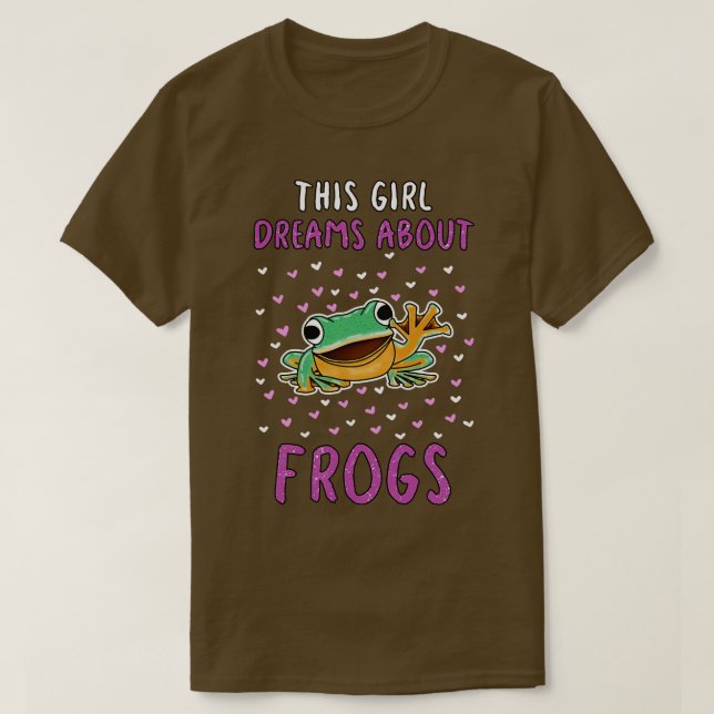 Den här tjejen drömmer om grodor t shirt (Design framsida)