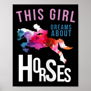 Den här tjejen drömmer om hästar - Horse Jumping Poster