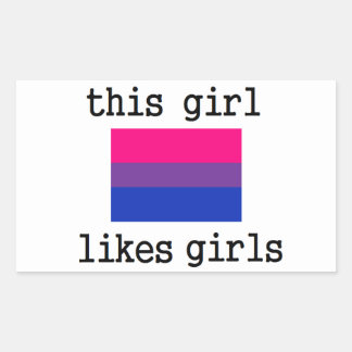 Den här tjejen gillar Girls Bisexual Bi Pride Stic Rektangulärt Klistermärke