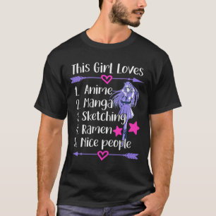 Den här tjejen Kärlek Anime Manga Sketching Ramen T Shirt