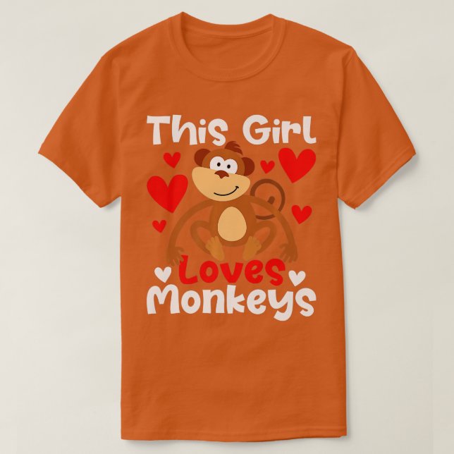 Den här tjejen Kärlek-apan Safari Zoo-primaten T Shirt (Design framsida)