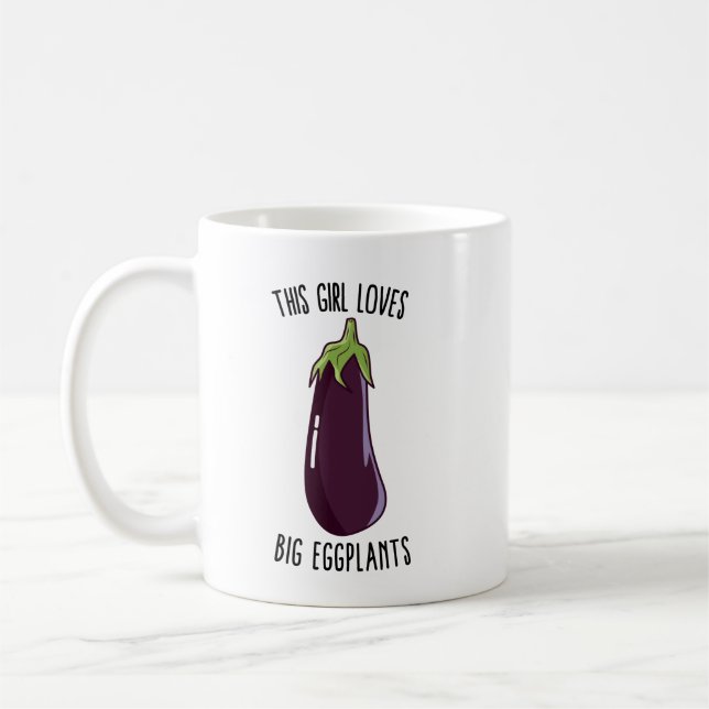 Den här tjejen Kärlek Big Eggplantor Kaffemugg (Vänster)