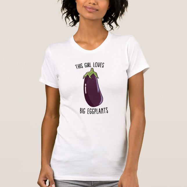 Den här tjejen Kärlek Big Eggplantor T Shirt (Framsida)